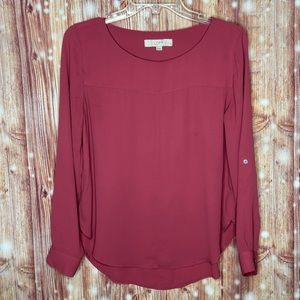 Loft Blouse Size Medium Petite Mauve or Dusty Rose. long Sleeve